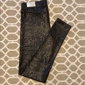 PINK Snake Skin Metallic Leggings
